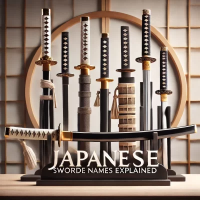A bunch of japanese swords