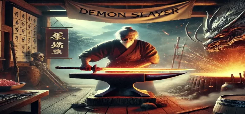 A master crafting the demon slayer sword 